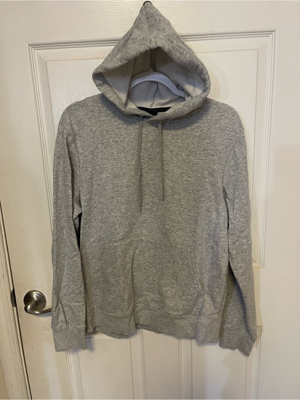 Men's Gray Hooded Pullover Sweatshirt